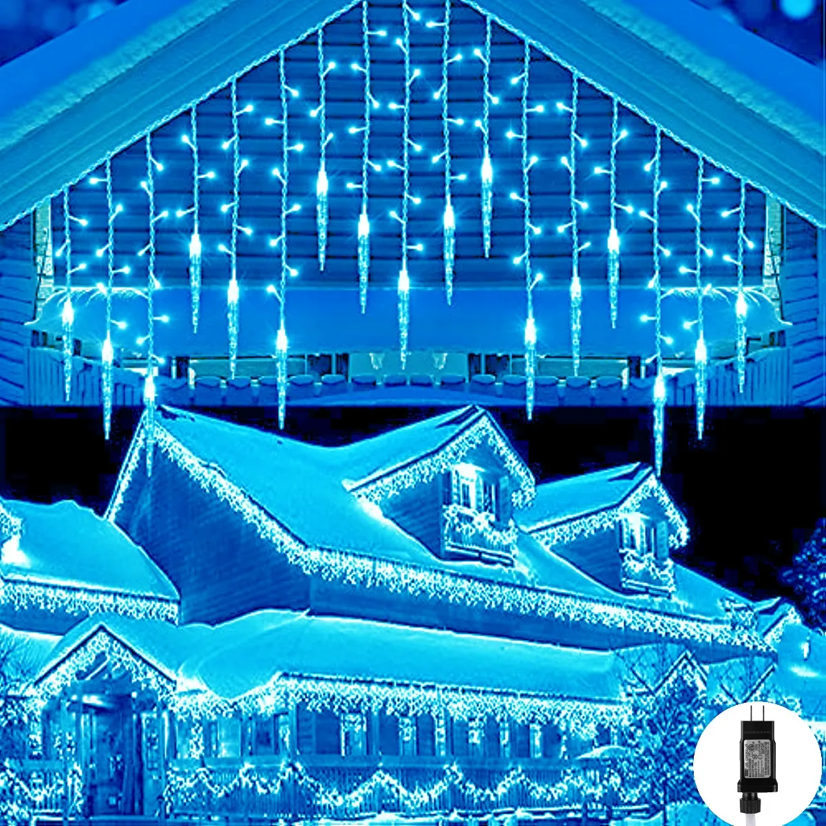 

Christmas Decorations 2025 Led Lights Icicle Curtain Garlands IP44 Waterproof Connectable 216 LEDs Droop 0.6/0.7/0.8 New Year