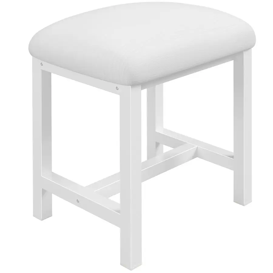 

Small Vanity Stool, Cute Vanity Stools with Cushion, White Makeup Vanity Chair for Small Spaces, Living Room, Bedroom, Bathroom