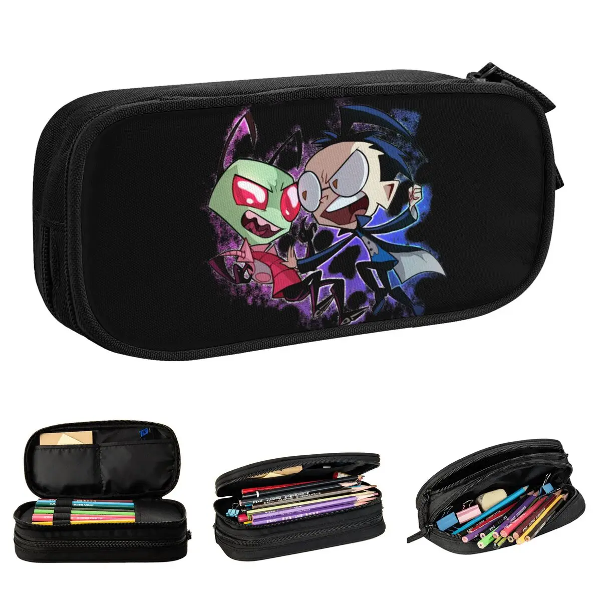 Invader Zim Pencil Case New You Jerk Pen Bag Student Big Capacity School Supplies Gift Pencilcases