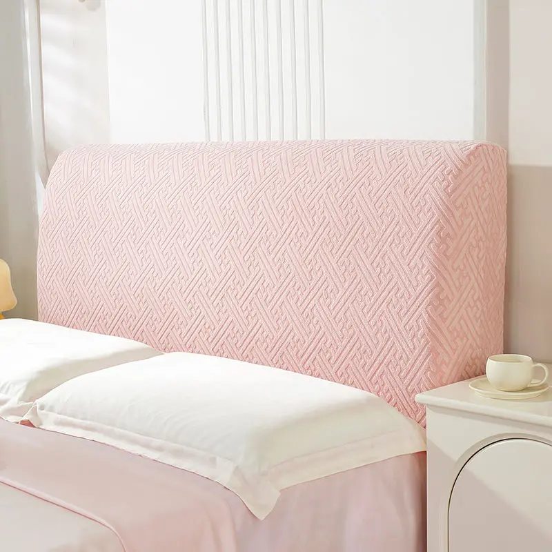 1pc Jacquard Bed Headboard Cover Solid Color Elastic Bed Head Slipcover Leaves Printed All-inclusive Bed Backrest Cover Bedroom view 2