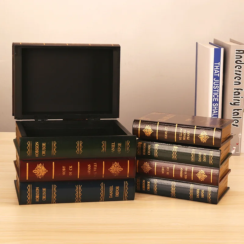 Creative Retro BookShaped Storage Box | with Lid and Stackable Design,Exquisite Book Appearance  Desktop Storage Home Decoration