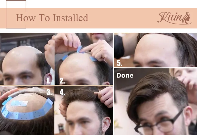 Antimikrobielles Vstyle Herren-Toupet Dünne Haut Vollständig PU 0,08-0,12cm V-Loop Frontperücke Echthaar-Perücken für Männer Unsichtbare Natürliche Haarlinie – Detail 16