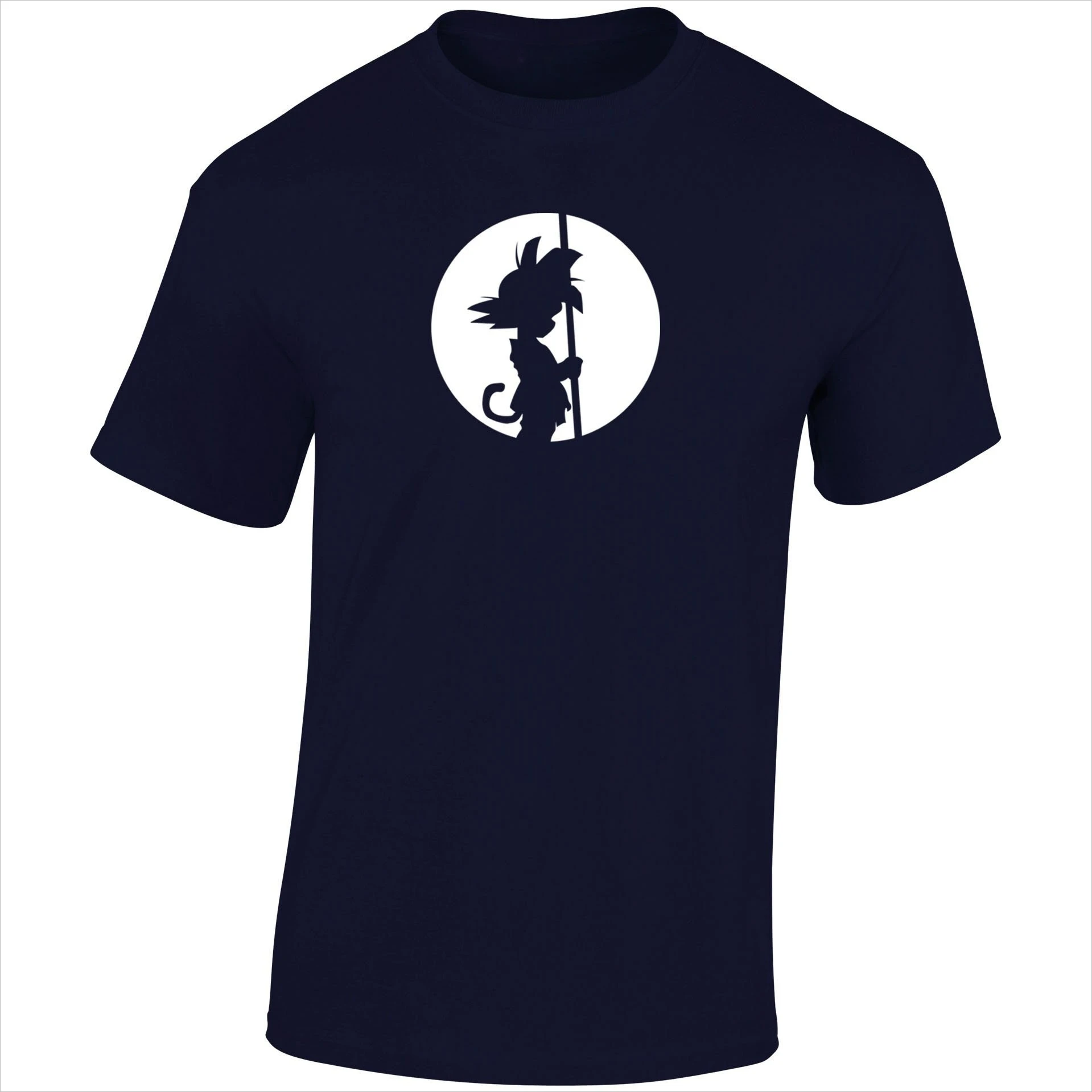 2026 Summer Dragon Ball Kid Goku Power Pole Silhouette T-Shirt Men's 100% Cotton Vintage Oversized Tee Retro Streetwear Kids Y2k - view 3