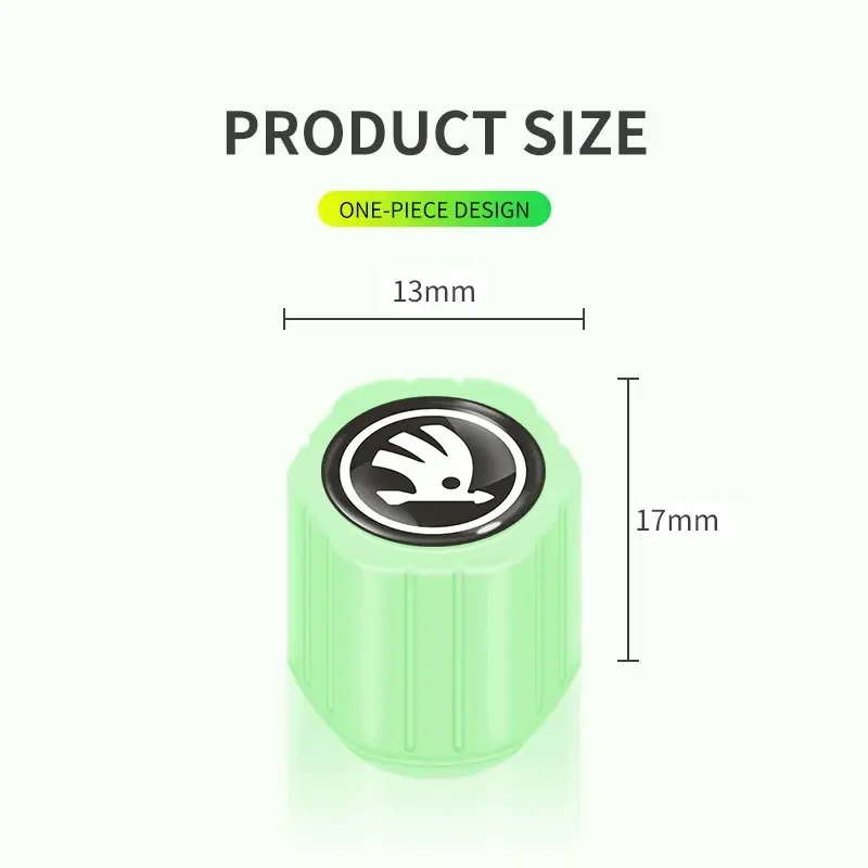 سيارة مضيئة غطاء صمام الإطارات غطاء فوهة الهواء لسكودا اوكتافيا MK2 MK3 2 3 A7 فابيا كاروك كودياق رائع السريع Kamiq سكالا اليتي #6