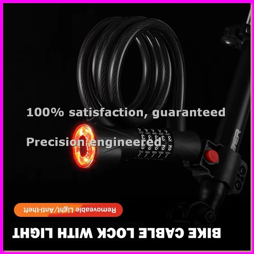 

Велосипедный замок с подсветкой, 5-значный кодовый замок, стальной трос, цепной противоугонный замок для шоссейного велосипеда, зеленый-ANKL