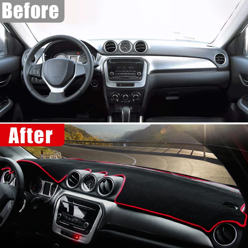 Car Dashboard Cover Avoid Light Pad Sun Shade Mat Anti-UV Carpet For Suzuki Vitara LY 2015 2016 2017 2018 2019 2020 2021 2022