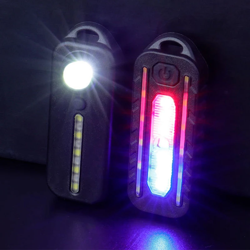 LED Red Blue Shoulder Police Light With Clip USB Charging Flashing Warning Safety Flashlight Torch Bike Warn Light