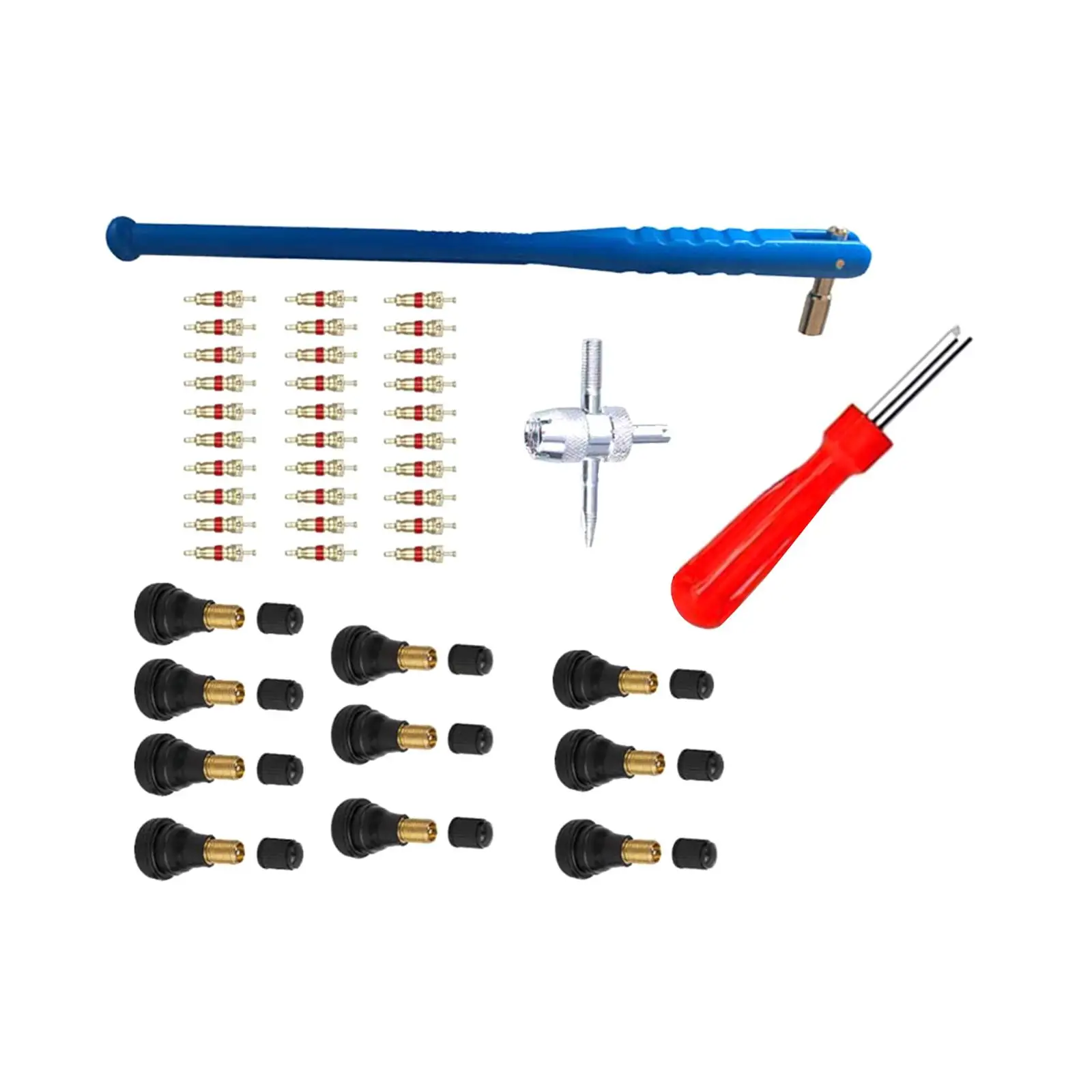 43x Tyre Valve Removal Tool, Tire Valve Stem Puller Tools Set ,Multifunctional,