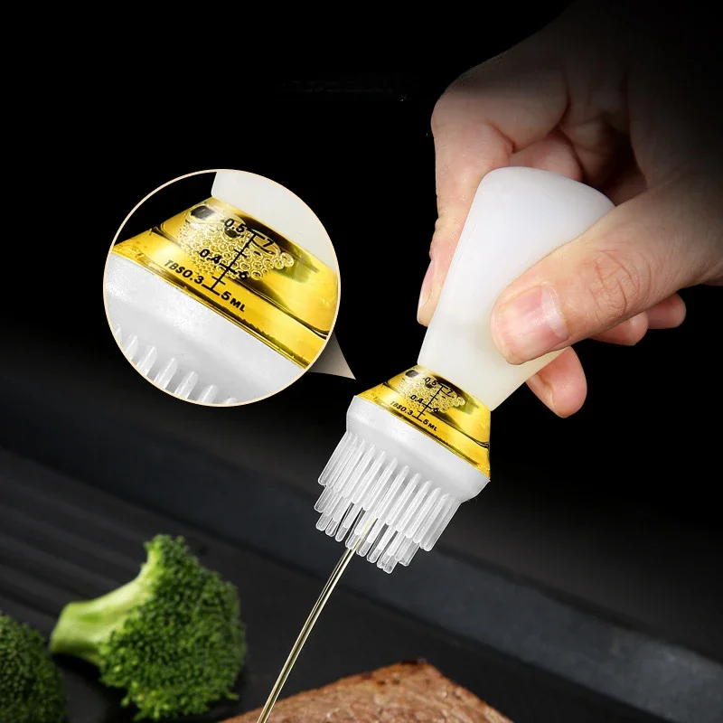 

1 Pcs Silicone Glass Oil Bottle with Brush Grill Oil Brushes Liquid Oil Pastry Kitchen Baking Tool Kitchen Tools for BBQ Tools