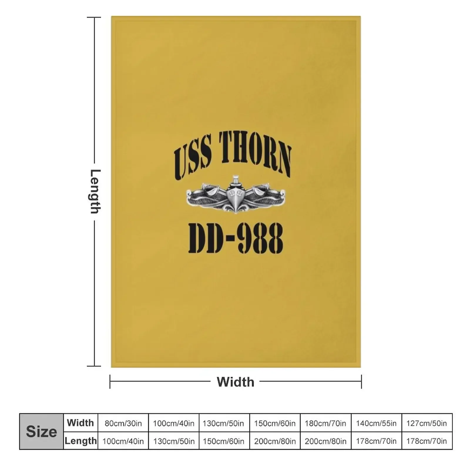 USS THORN (DD-988) SHIP'S STORE Throw Blanket Decoratives Heavy Polar Blankets