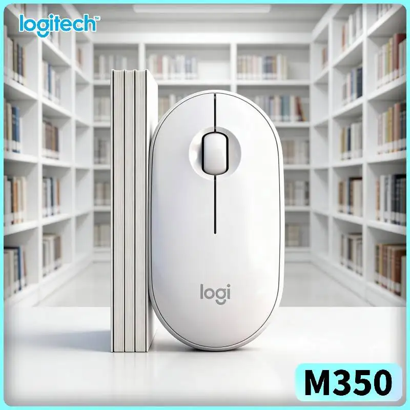 Logitech M350 Pebble Office Mouse - Minimalist Shape, Silent Operation, Dual Connectivity, 18-Month Battery, Multi-Device Fit
