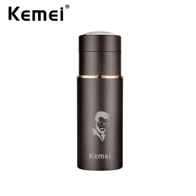 

Kemei Mens Electric Mini Travel Shaver TYPE-C Rechargeable Washable Small Portable Razor Original Beard Trimmer Dry and Wet Use