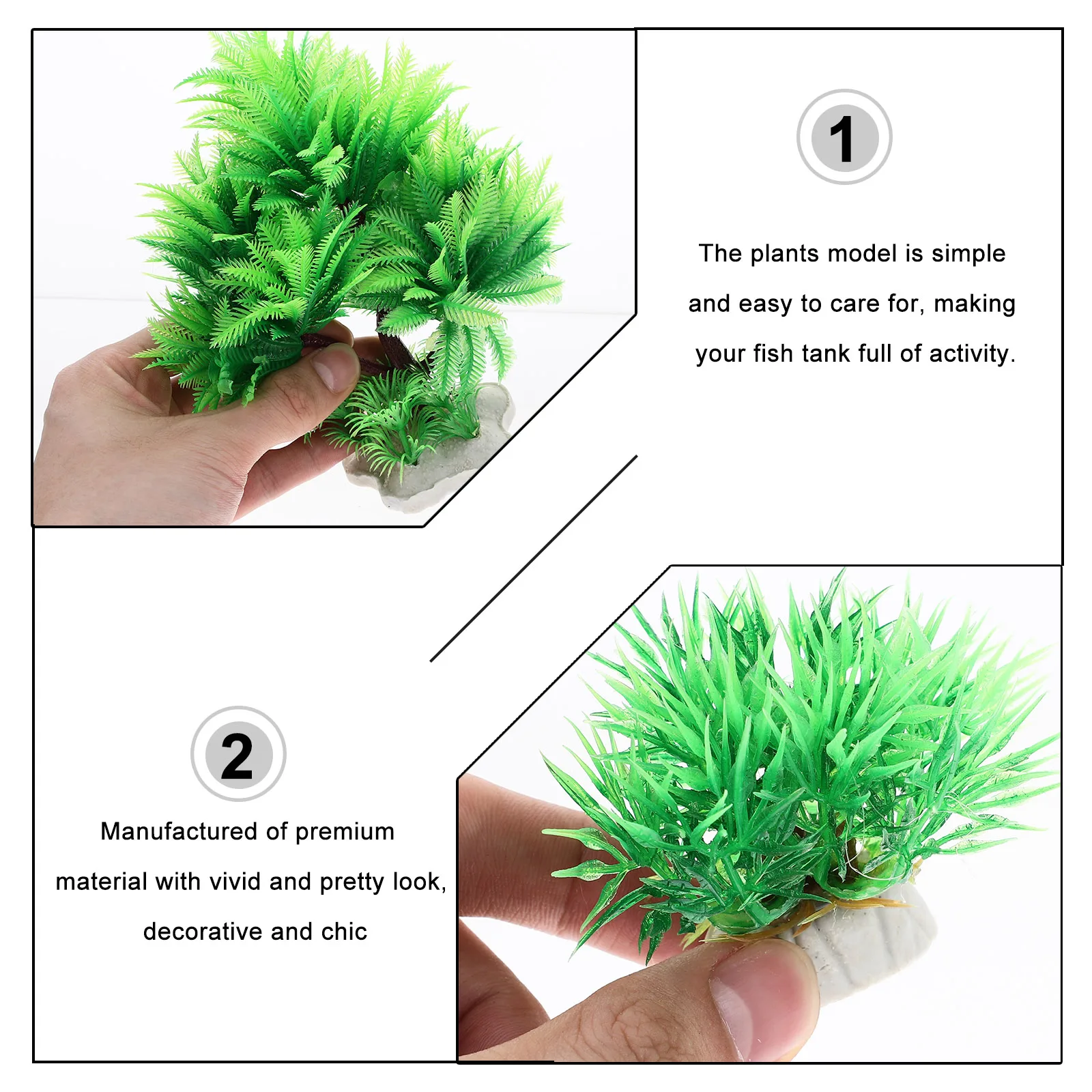 

8pcs Aquarium Plants Plastic Fake Water Plants Decor for Fish Tank Betta Realistic Lifelike Ornament Large Durable Safe