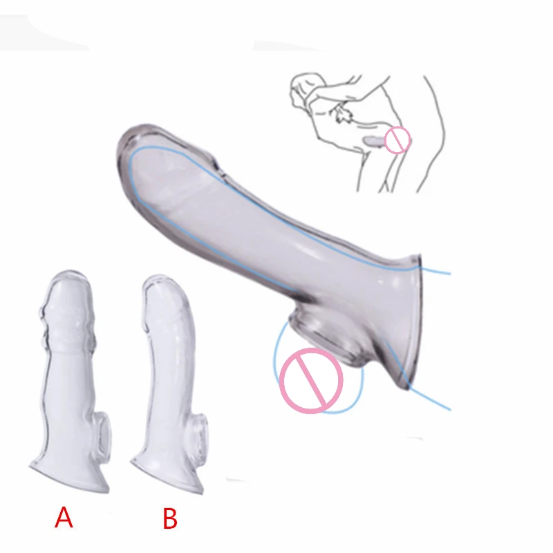 

Penis Enlargement Reusable Delayed Ejaculation G-Spot Massage Condom Clitoral Stimulation Cock Enhancement Male Adult Products