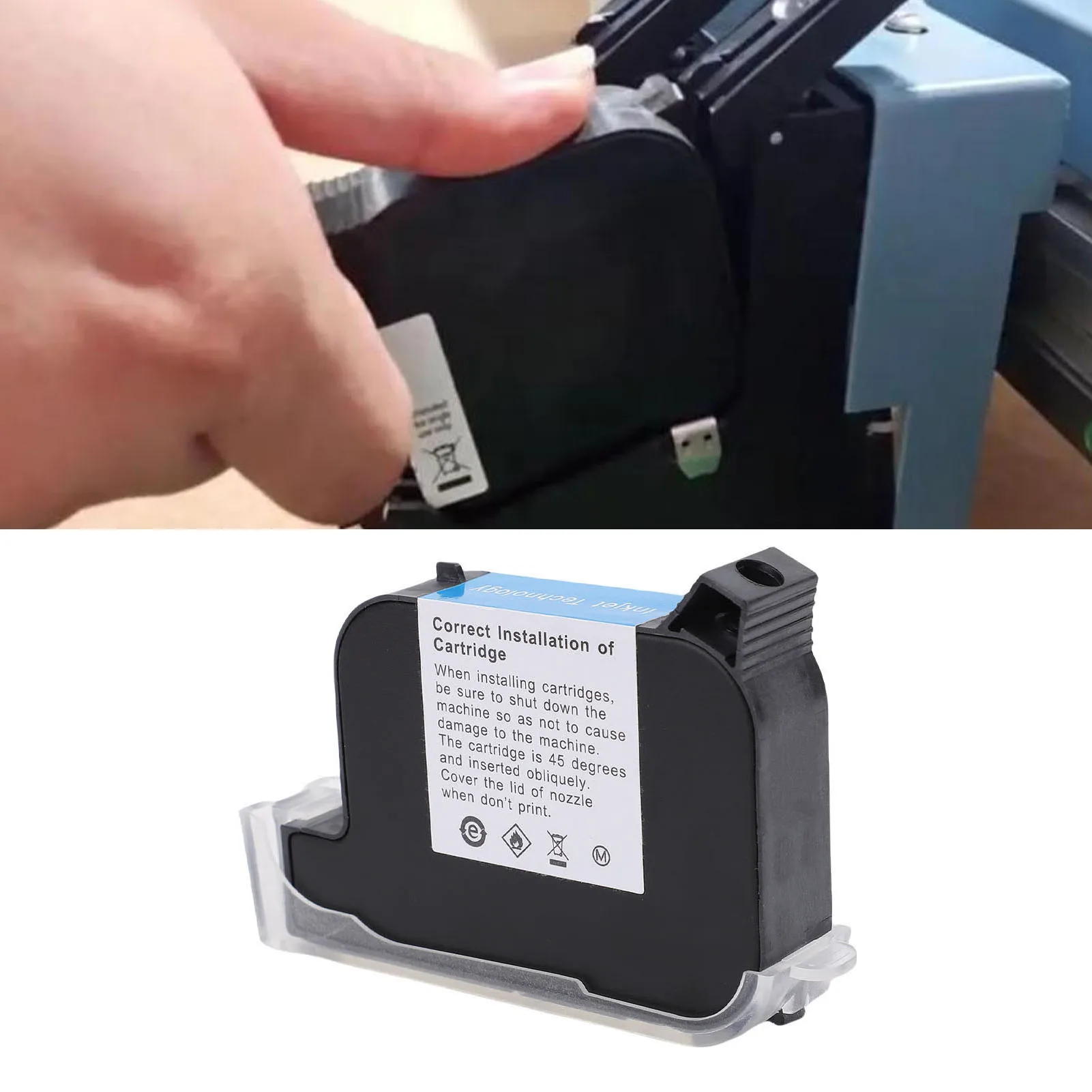 

Ink Cartridge 42ml Capacity Blue Ink Cartridge Replacement for SC12 12.7mm Handheld Inkjet Printer Quick Dry Cartridge