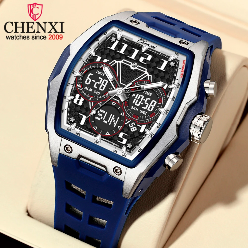 

CHENXI Digital Men's Military Watch for Men Waterproof LED Quartz Sport Wristwatch Male Big Watches Relogios Masculino Luminous