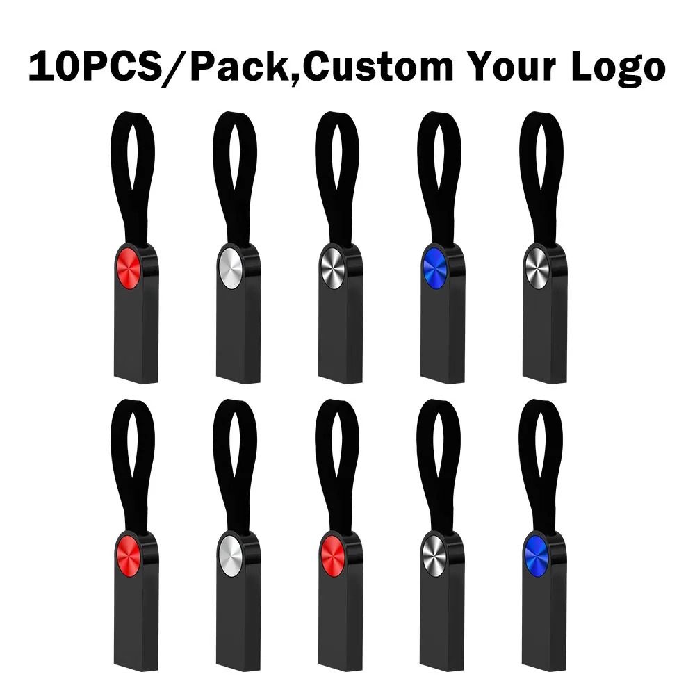 

10Pcs Lot Mini Free Custom Logo Ring USB Flash Drive Pen Light Memory Stick 4GB 8GB 16GB 32GB U Disk Wedding Photography Gift
