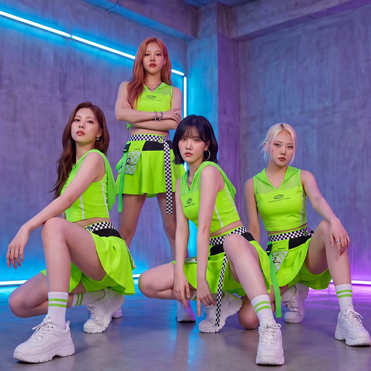 Neon Green Jazz Dance Outfit Kpop Idol Stage Performance Wear Crop Top Mini Skirt Shorts Hip Hop Dance Costume 2026