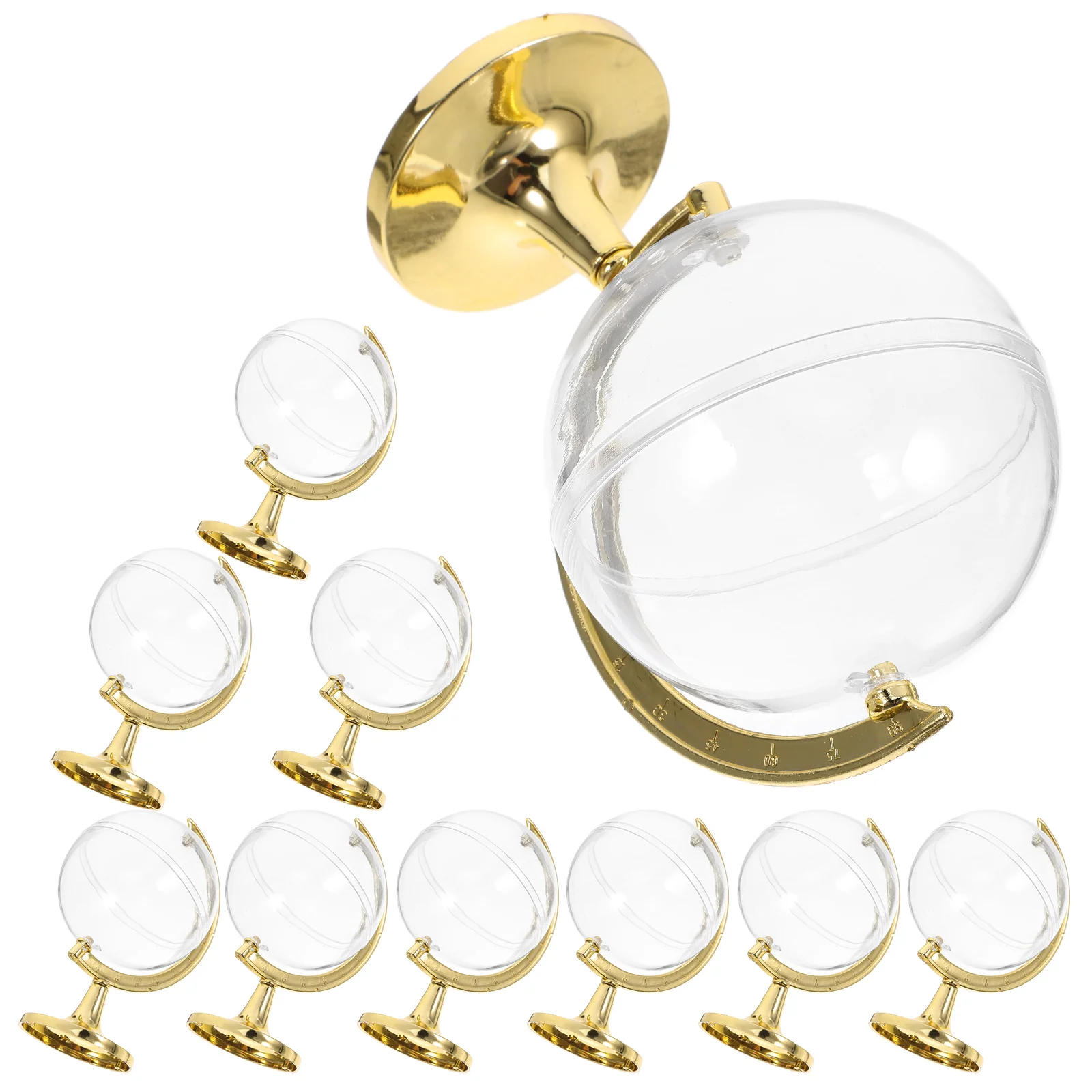 

10pcs Globe Candy Boxes Elegant Storage Containers for Party Favors Jewelry Accessories Plastic Crafted Use Christmas