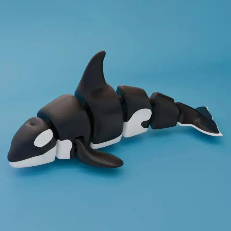 3D Printed Small Animal Joint Flexible Simulation Shark, Killer Whale Ornament Home Decoration Perfect Gift For Friends Family view 3