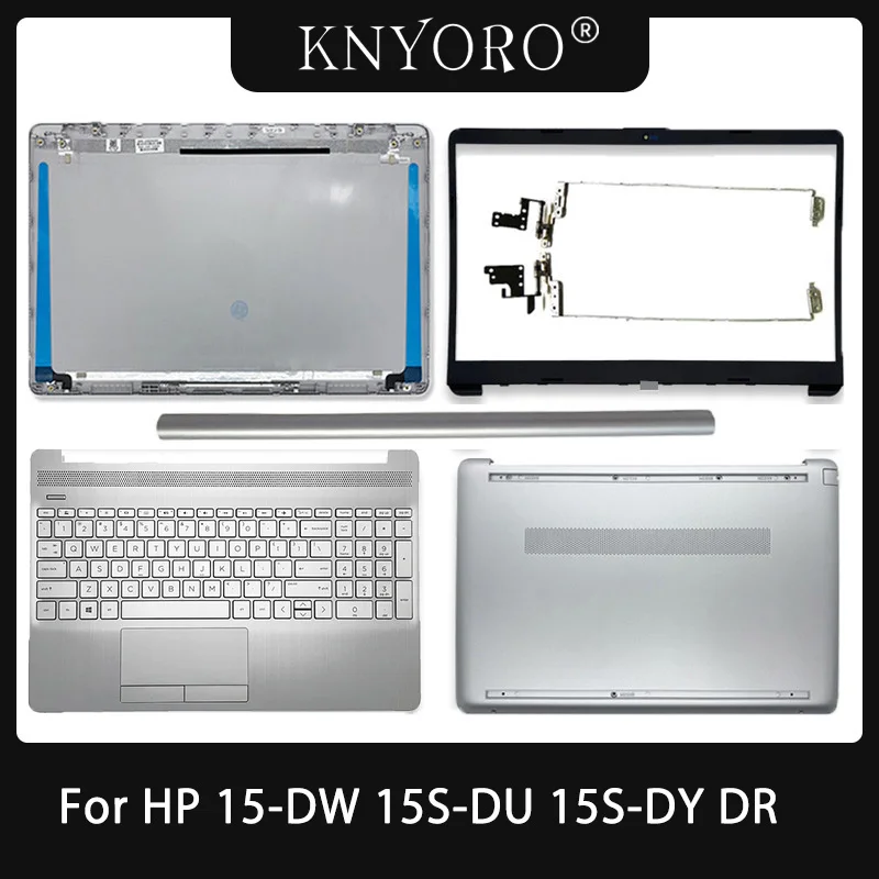 

Чехол для ноутбука HP 15-DW 15S-DU 15S-DY DR 250 G8, задняя крышка с ЖК-дисплеем/передняя рамка/Упор для рук/Нижняя задняя крышка, серебристая фотовспышка