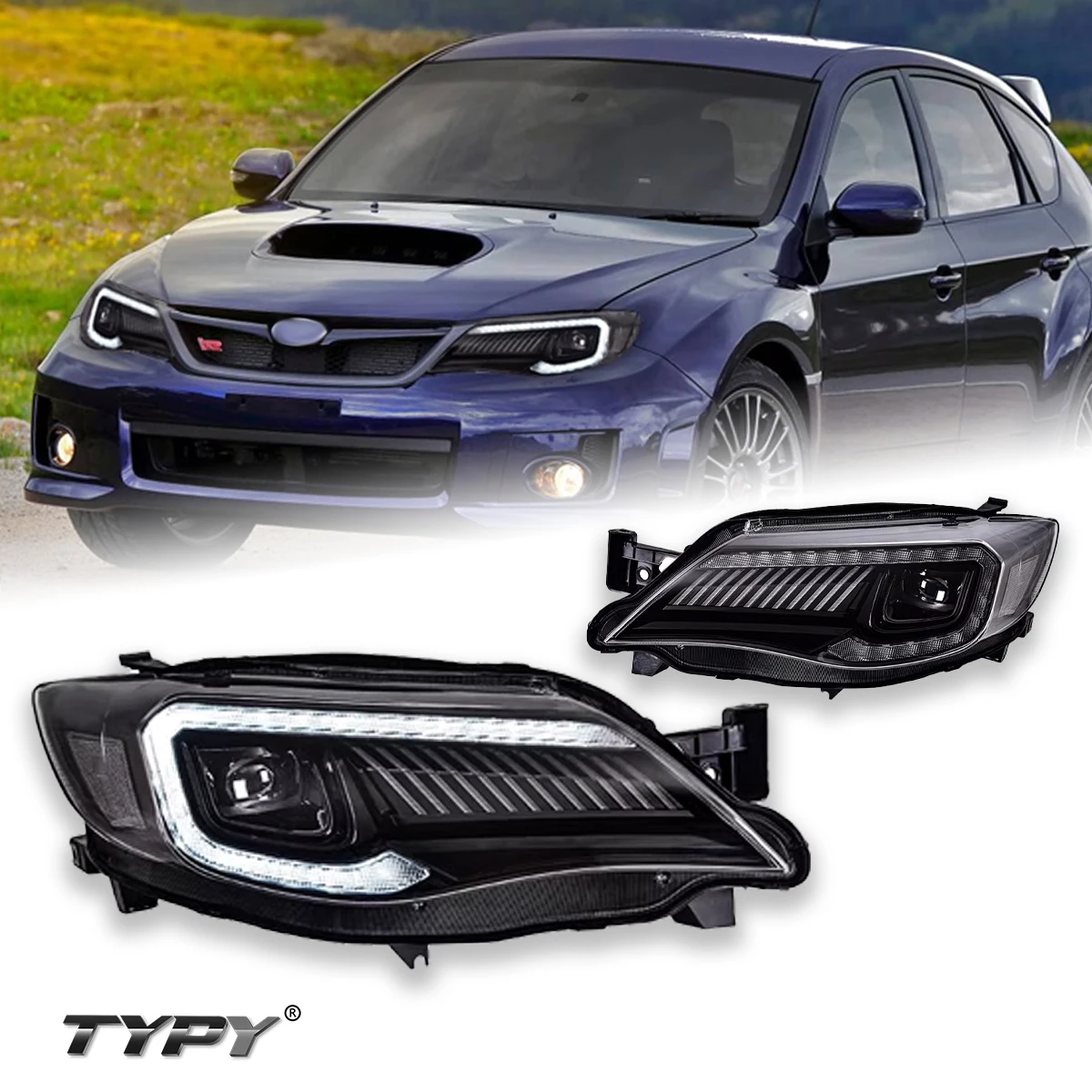 

TYPY новые светодиодные автомобильные фары для Subaru lmpreza WRX, 2008-2014, сигналы, автоаксессуары, дневные ходовые огни