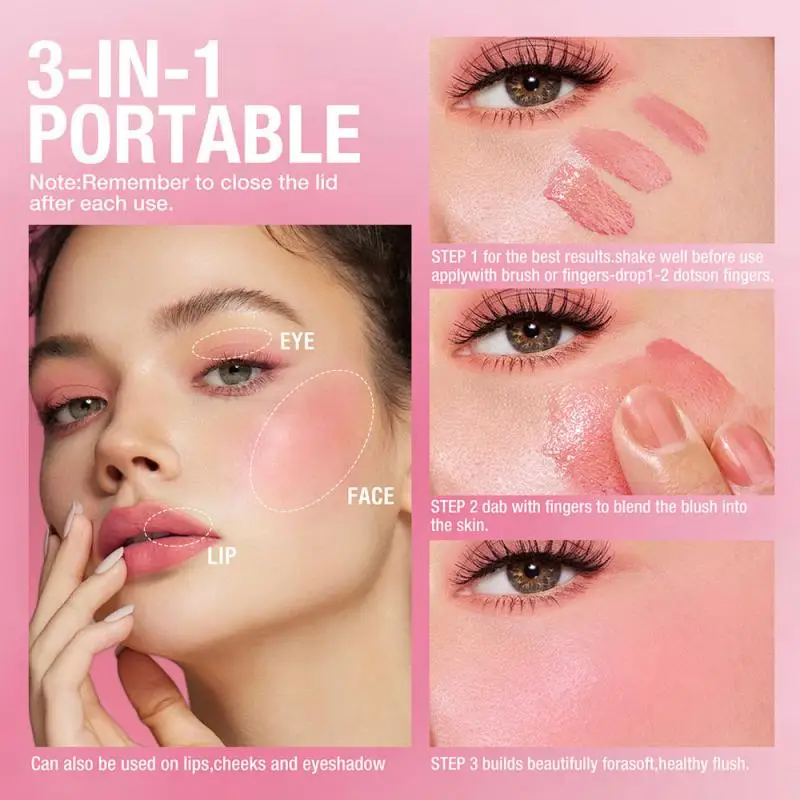 Multi-Tone Creamy Blush Stick Makeup Long-Lasting Waterproof Simple High-End Lip Cheek Tint High Pigment Hydrating Pink Blusher