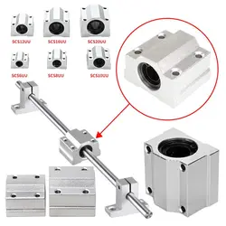 SCS8UU SCS10UU SCS12UU Linear Ball Bearing CNC Router SCS16UU SCS20UU Slide Bushing Block Aluminium Lightweight Guild Rail Shaft