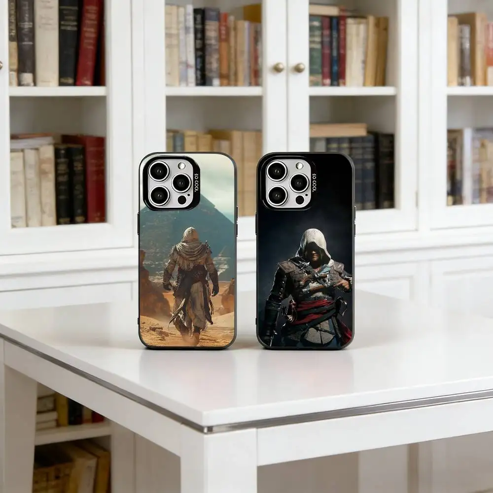 

Assassins Creed Phone Case For iPhone 17,16,15,14,13,12,11 Plus,Pro Max,XS,Colorful Silver Phone case Funda Cover