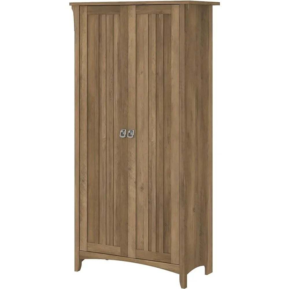 

Kitchen Pantry Cabinet with Doors, Home Storage for Food, Dinnerware, and Cooking Accessories, Reclaimed Pine