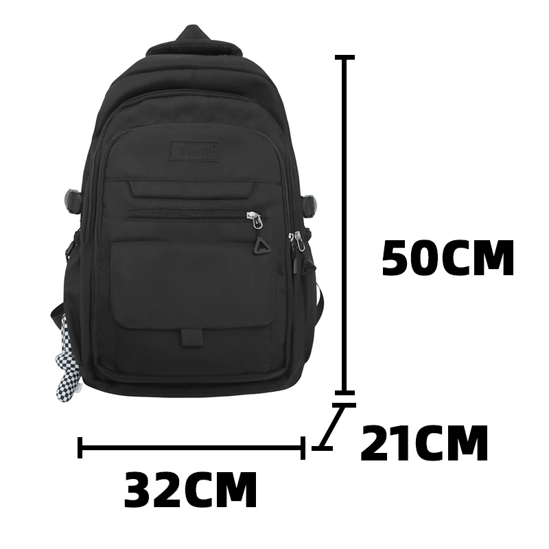 Personalit nylon Backpack for Student Solid Color School Bag Teenager Large Capacity Travel Rucksack High Quality Canvas Bookbag