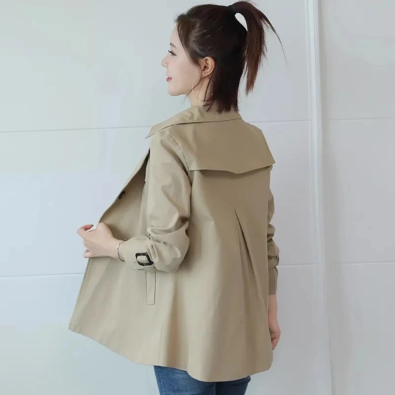 

Spring Autumn Trench Female Coat 2025 Korean Short khaki Windbreaker Women Jacket Casual Loose Ladies Outerwear Tops JJ442