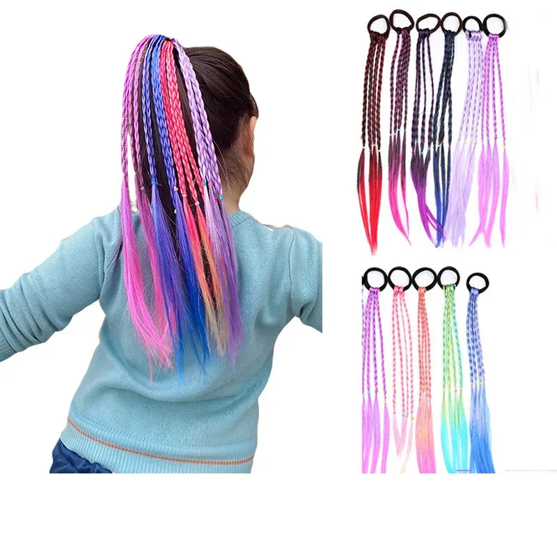 2 Stks/pak Nieuwe Meisjes Kids Twist Vlecht Touw Eenvoudige Rubberen Band Haaraccessoires Kids Pruik Touw Haar Braider Gereedschap Hoofdkleding