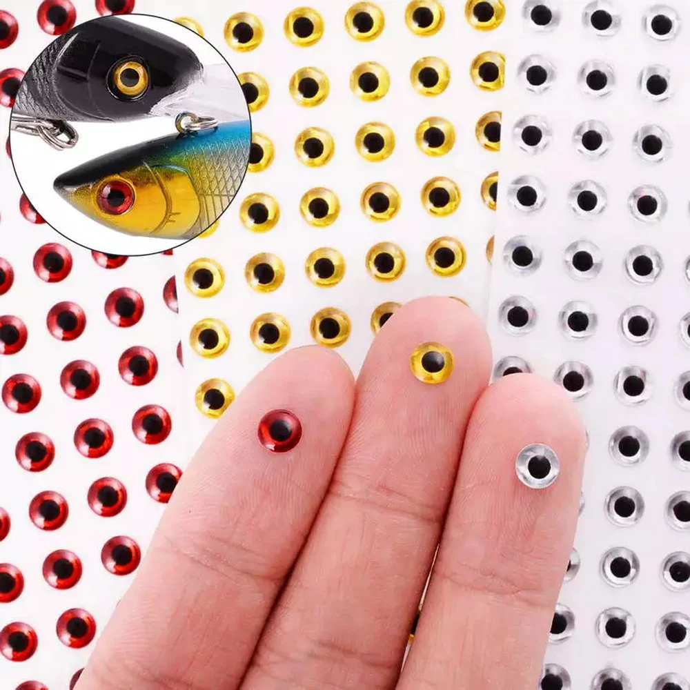 Sticker Fly Fishing 100pcs/lot Simulation Eyeball Holographic DIY Eyes 3D Fish Eyes Artificial Fish Eyes Fishing Lure Eyes