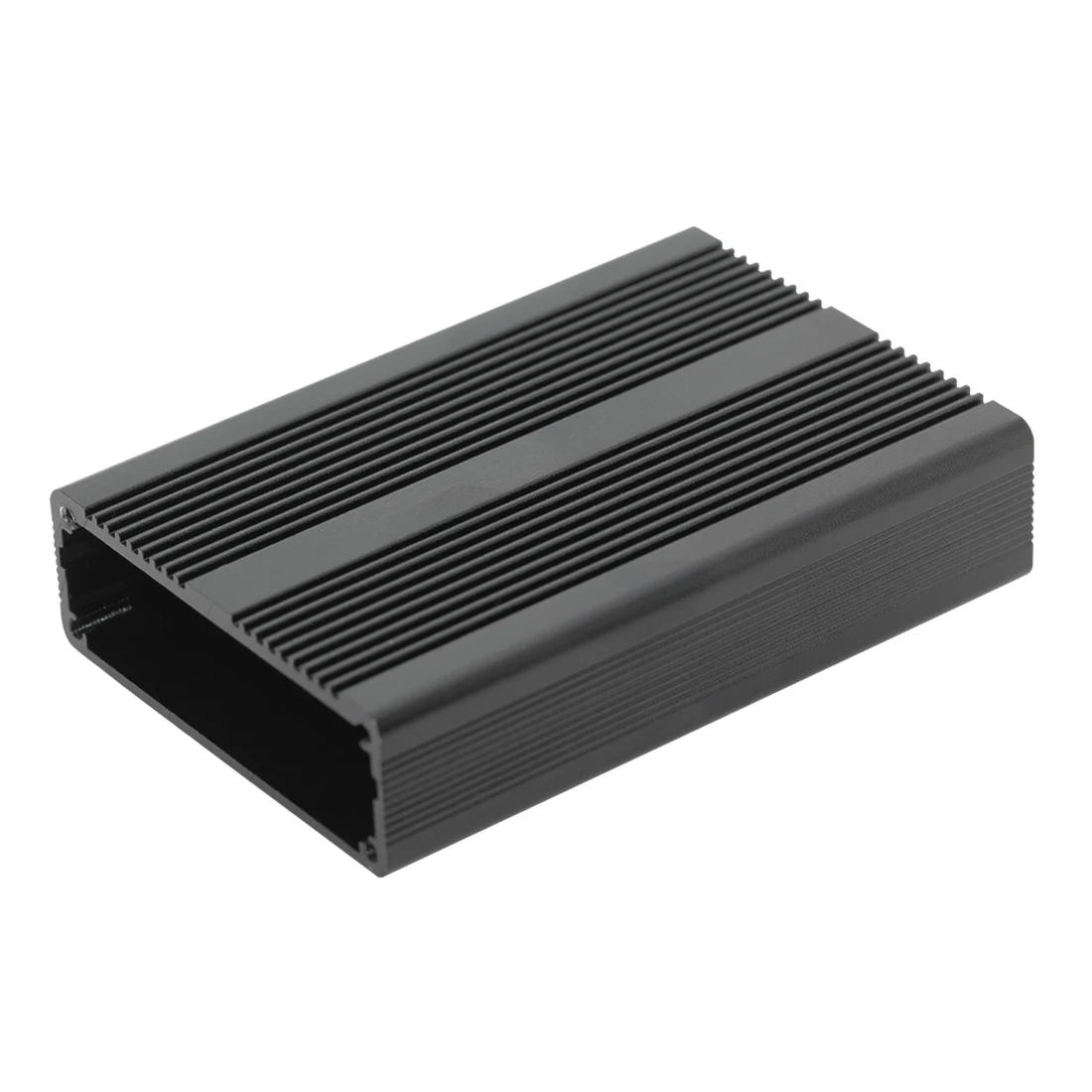 Kotak Proyek Listrik Penutup Aluminium Tipe Terintegrasi Cangkang PCB Hitam 55x19x80mm Kotak Distribusi Amplifier DIY