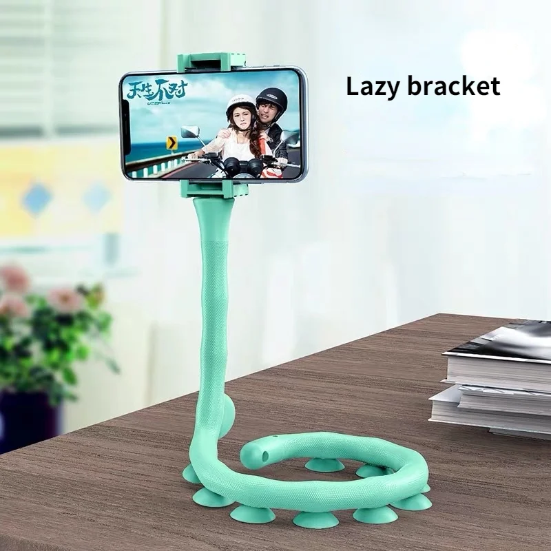 Universal Foldable Lazy Mobile Phone Holder Flexible Arm Holder Suction Cup Stand Wall Desk Bicycle Caterpillar Portable Bracket