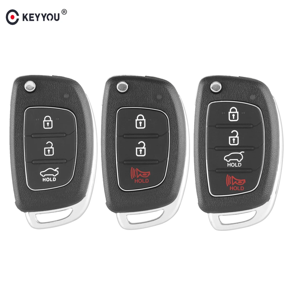 KEYYOU di Ricambio 3/4 Pulsante di Vibrazione Chiave A Distanza Borsette Caso Fob HB20 Solaris Chiave Per Hyundai ELANTRA Nuovo Verna IX35 IX45 fe