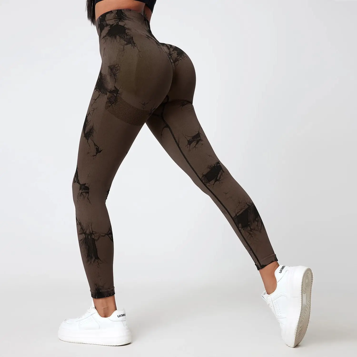 

Женские бесшовные сексуальные брюки с высокой талией и принтом тай-дай, эластичные леггинсы с эффектом пуш-ап для фитнеса, йоги, велоспорта, бега