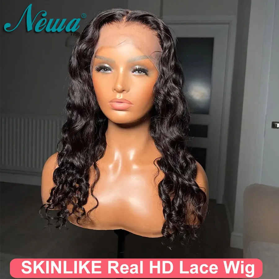 

Newa Hair Великолепные свободные вьющиеся 13x6/13x4 HD Парик фронтальной части шнурка Предварительно выщипанные отбеленные узлы Человеческие волосы Бесклеевые HD парики с кружевной застежкой