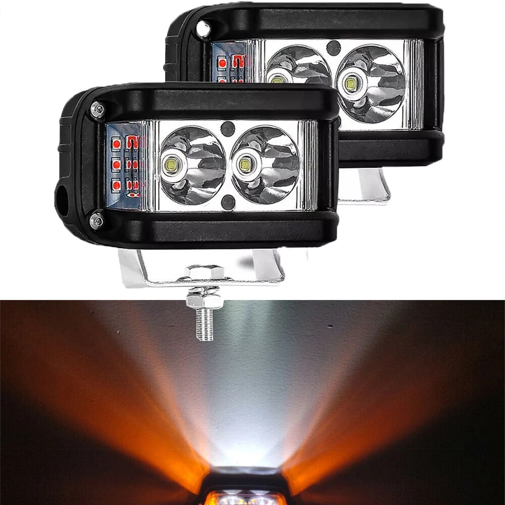 Double Size Flashing Led Light Bar 4 Inch Led Car Motorcycle Light 4x4 Strobe Led Work Light Offroad ATV Tractor Boat Trucks