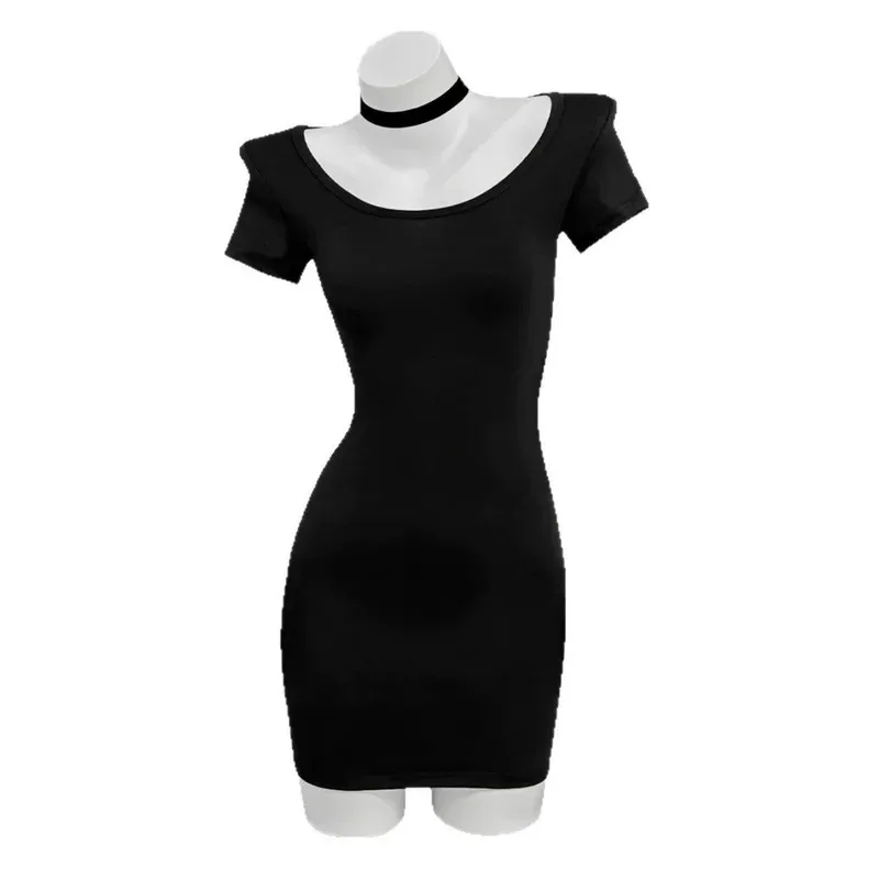 Аниме Death Note MisaMisa Косплей Костюм Черный Короткие Рукава Облегающее Платье Парик Взрослых Женщин Сексуальный Костюм Для Отдыха Вечеринки 5;d'2