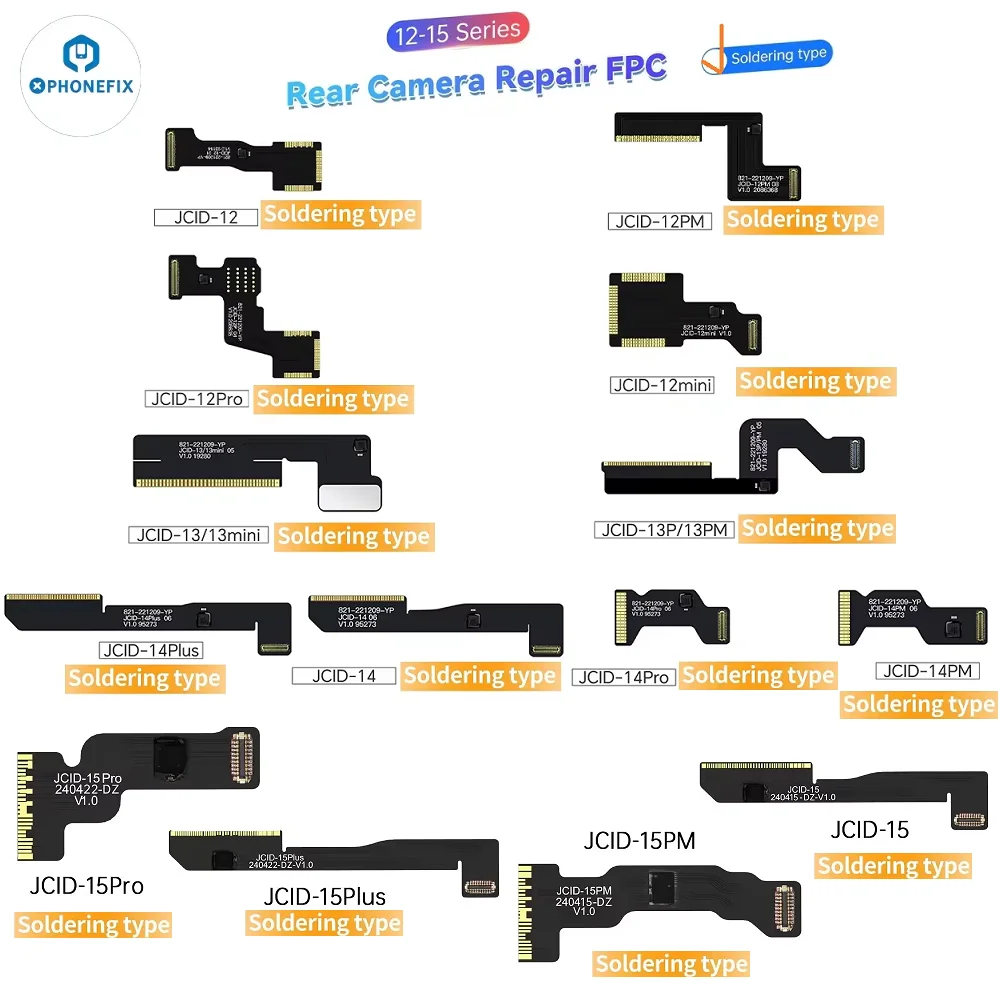 

JCID Паяльный ремонт задней камеры FPC Кабель JC Широкоугольный адаптер камеры для iPhone 11-16 Pro Max Solve Pop-up Window Проблемы