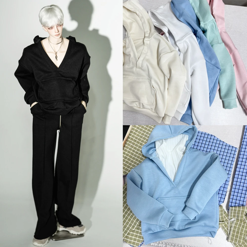 D09-1020 Handmade Toy Uncle ID75 U75 Am77 Doll BJD/SD Doll's Clothes V Neck Casual Loose Hoodie 1pcspcs