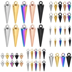 Various 20pcs Stainless Steel Charms Spike Cone Pendants Earrings Necklace Bracelets Dangle Accessories DIY for Jewelry Making