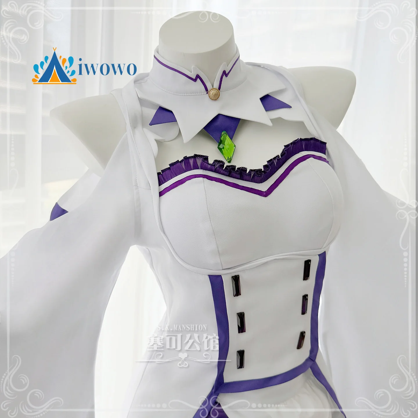 Fantasia de Cosplay da Emilia  - Anime Cosplay Maid avaliação e preço