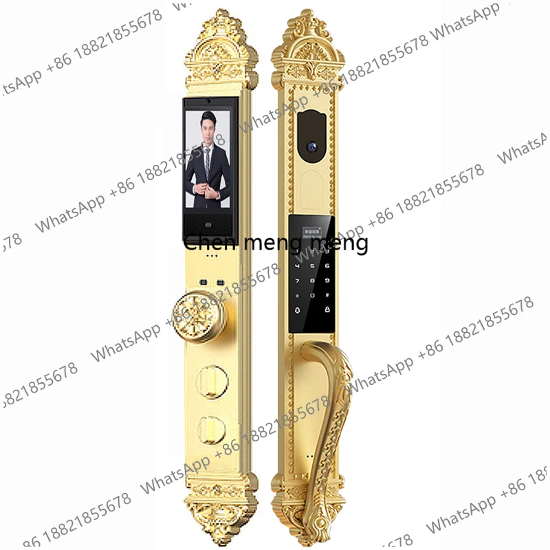 

3D Face Recognition Luxury Villa Door Cell Phone Remote Control Video Dialogue 6068 Lock Cylinder Main Camera Smart Door Lock