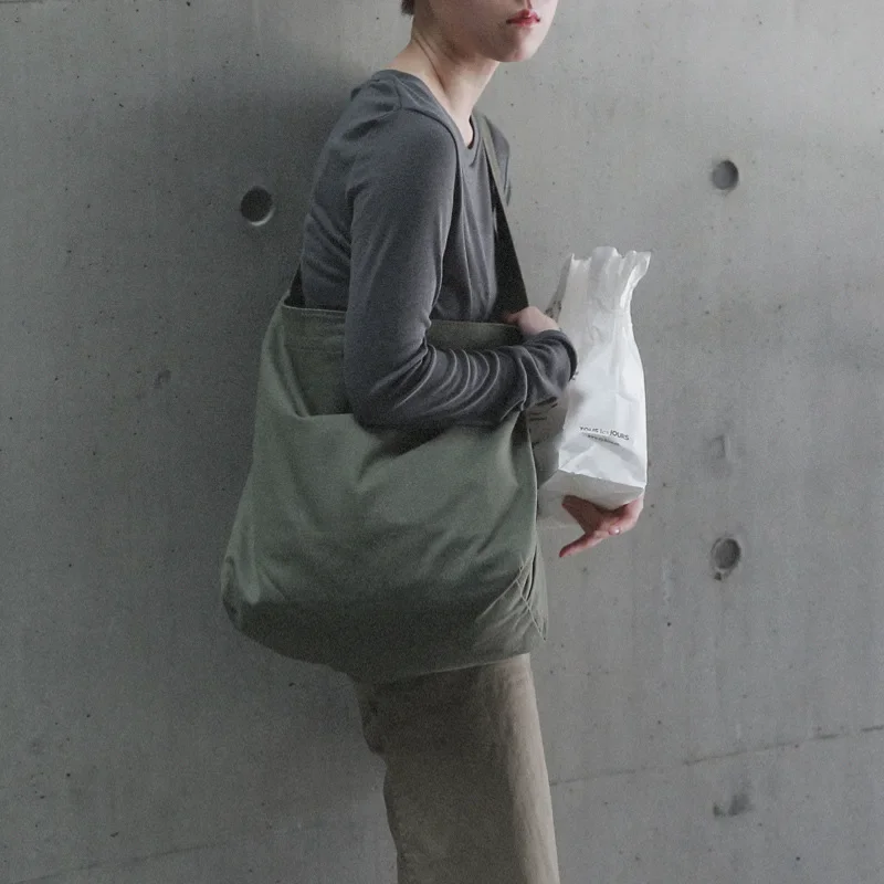 Bolsa de ombro de lona vintage para meninas, bolsa de ombro macia, alta capacidade, para a escola, compras, menina mori, 2020