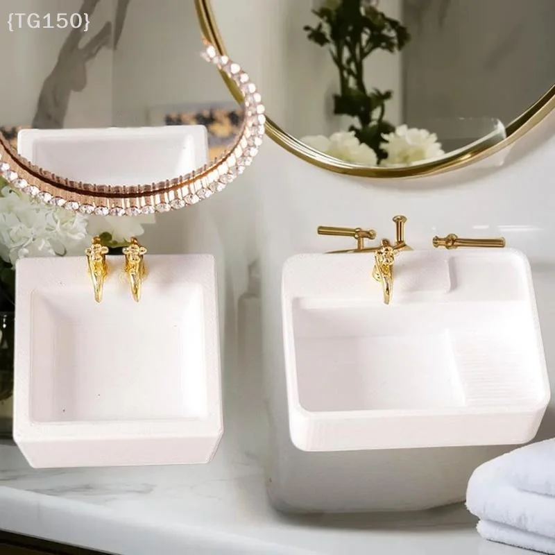 【Ja】Mini-évier de salle de bain à l'échelle 1/12, modèle de meuble de lavabo simulé pour la décoration de maison de poupée DIY, accessoires pour maison de poupée