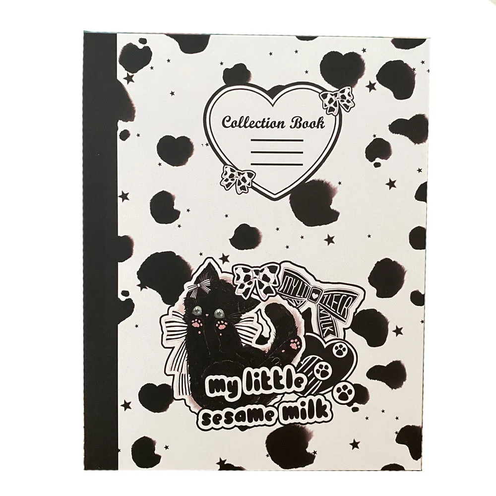 SKYSONIC Black Cat A5 Ring Collect Book Full Set With 20pcs Sleeves,Bookcase Photo Album Postcards Hard Binder Kpop Organizer