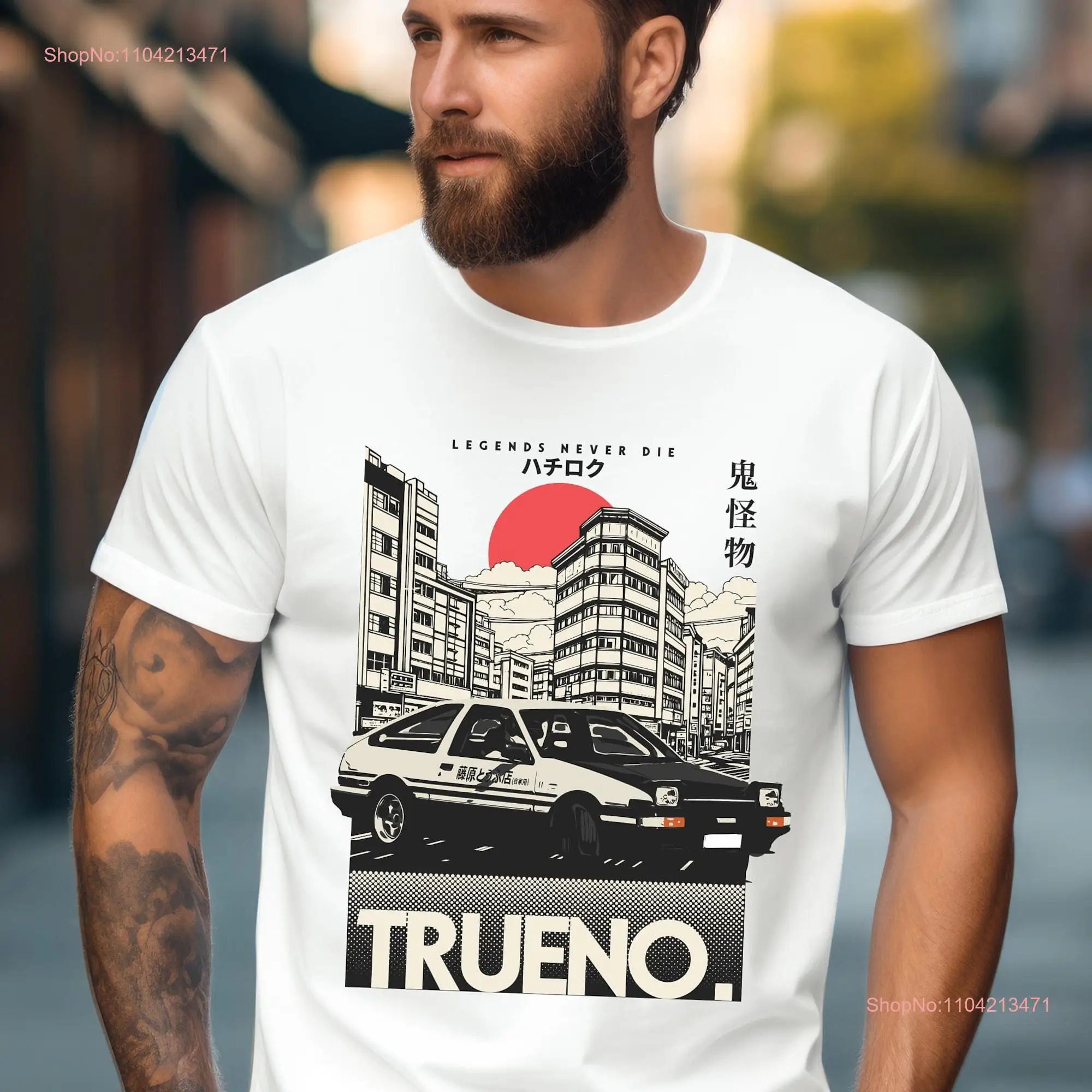 Initial D Inspired Car T Shirt AE86 Trueno Takumi Fujiwara's Legacy Japanese Anime Manga Racing Legendary Drift JDM Japan